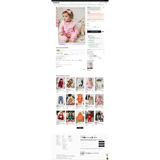Shein — 2 pièces Ensemble barboteuse et chapeau en tricot doux pour bébé fille nouveau-né avec bordure