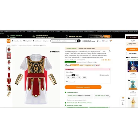 Ensemble pour garçons imprimé court pour un garçon romain