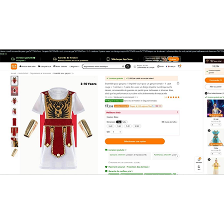 Ensemble pour garçons imprimé court pour un garçon romain