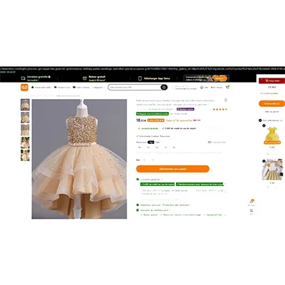 Robe de princesse pour fille tutu à paillettes