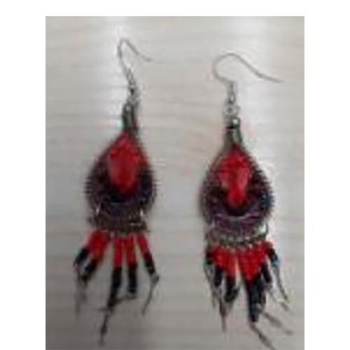 Siesta Crafts — Red Bead Earrings