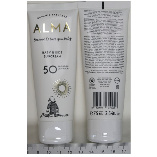 ALMA — Organic Babycare Baby & Kids Suncream 50