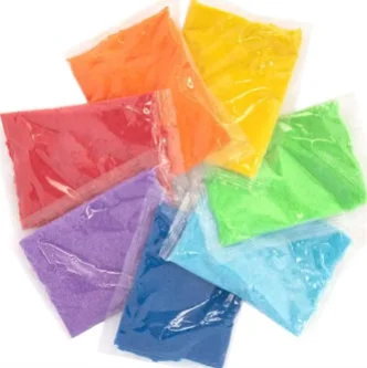 Baker Ross — Rainbow Coloured Sand Bags x7