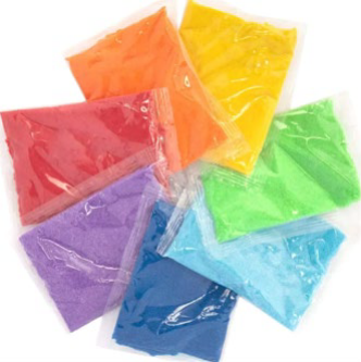 Baker Ross — Rainbow Coloured Sand Bags x7