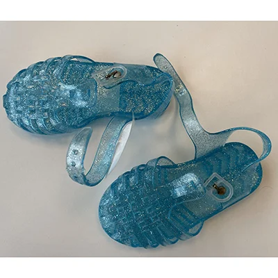 Blue glitter sandals