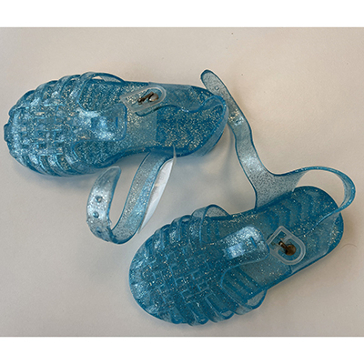 Blue glitter sandals