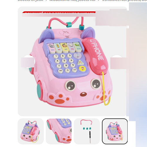 Douerle — Téléphone Jouet à Piles Ordinaire Téléphone Moyen Téléphone Bébé Jouet Rose