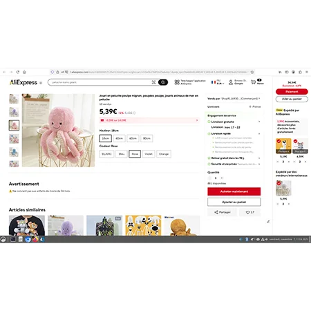 Jouet en peluche poulpe mignon, poupées poulpe, jouets animaux de mer en peluche