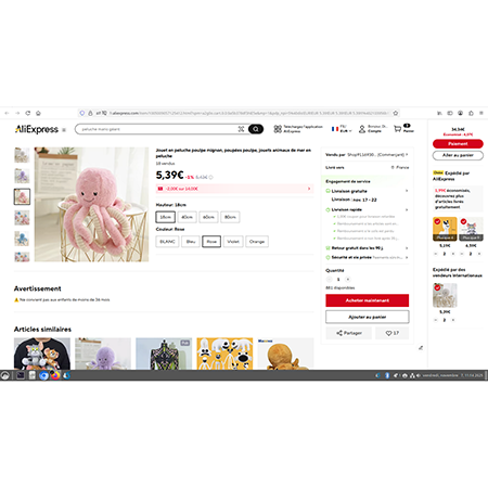 Jouet en peluche poulpe mignon, poupées poulpe, jouets animaux de mer en peluche