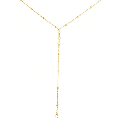 Collier sexy en or avec diamants en forme de Y. Collier long et brillant en or pour les femmes