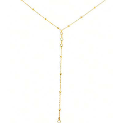 Collier sexy en or avec diamants en forme de Y. Collier long et brillant en or pour les femmes