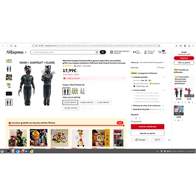Wolverine cosplay costume enfants garçons super-héros noir panthère griffes luxe masque combinaison
