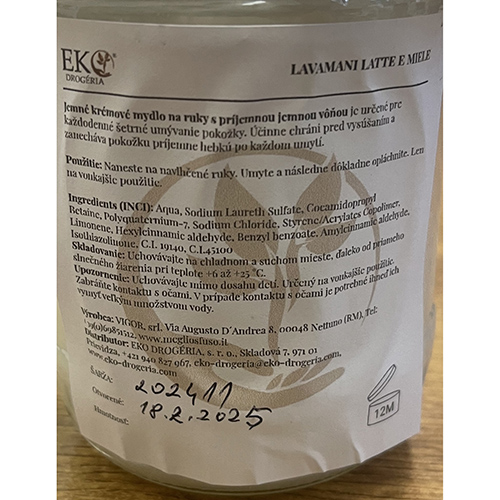 MEGLIO SFUSO — LAVAMANI LATTE E MIELE