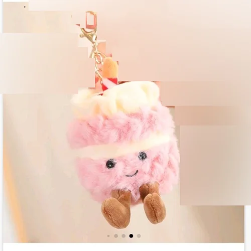 Jouet en peluche en forme de gâteau mignon, 1 unité, décoration de gâteau mignon pour sacs et clés