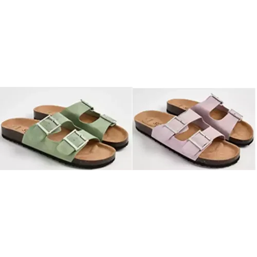 George — George Ladies Double Buckle Flatbed Sandal