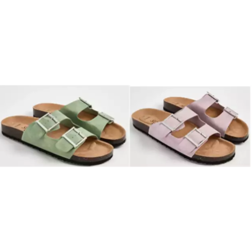 George — George Ladies Double Buckle Flatbed Sandal