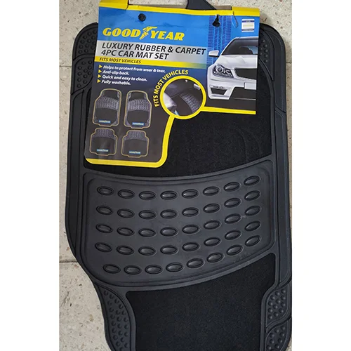 Luxury Rubber and Carpet 4PC Car Mat Set