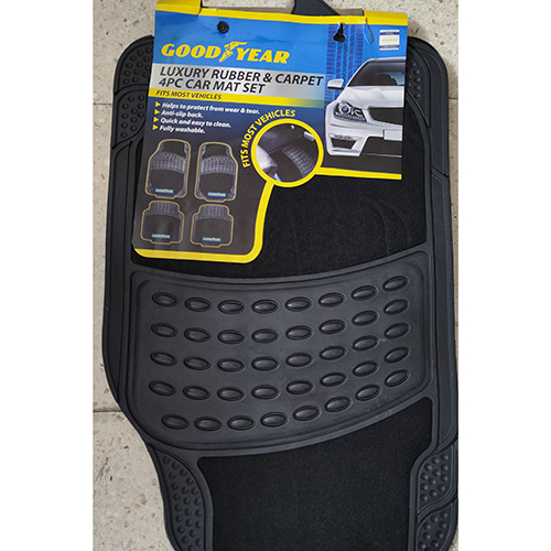 Luxury Rubber and Carpet 4PC Car Mat Set