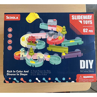 Sedola — LATERN 62 Pièces Jouets de Bain pour Enfants, Tobog-gan Canard sur Rail Mural