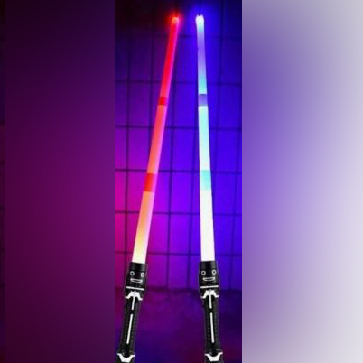 Jouet lumineux 2-en-1 léger avec épée LED en rouge et bleu