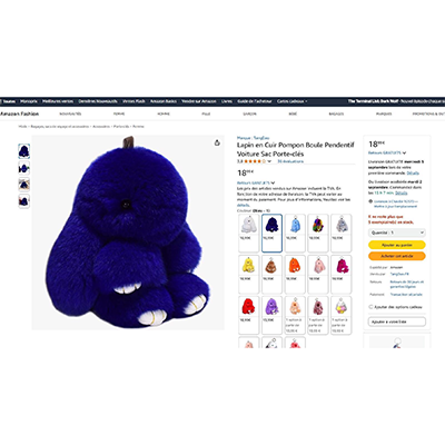 Lapin en Cuir Pompon Boule Pendentif Voiture Sac Porte-clés