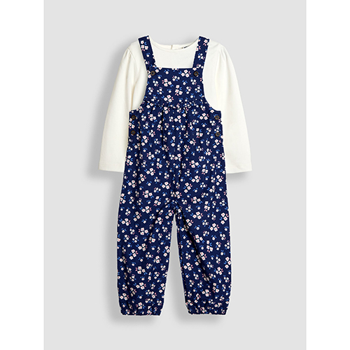 Jojo Maman Bébé — Floral Cord Dungarees And Top Set