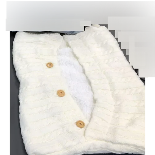 Baby Sleeping Bag Baby Carriage Knitted Sleeping Bag Lovely Warm Doll Removable Sleeve Knitted Wrap