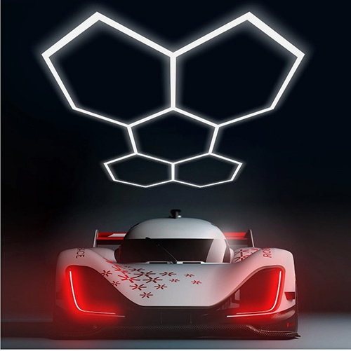 28x Hexagon LED Lampe Röhren Werkstatt Garage Wand Decken Leuchte Beleuchtung DE