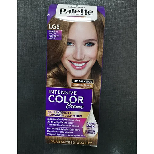 Schwarzkopf Palette — INTENSIVE COLOR Creme HIGH-INTENSITY PERMANENT COLORATION LG5 JISKŘIVÝ NUGÁT