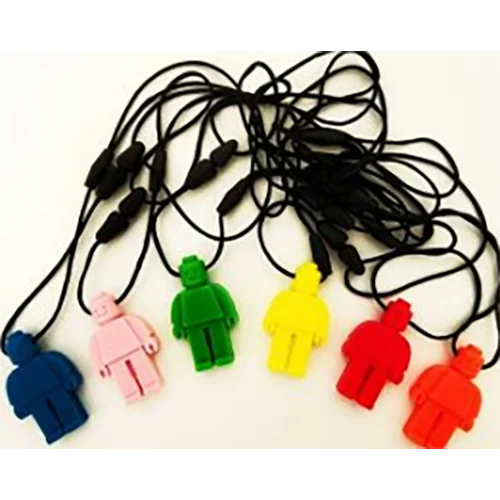 Robot Men Tooth Chew Necklace, Baby Teething Necklace