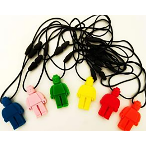 Robot Men Tooth Chew Necklace, Baby Teething Necklace