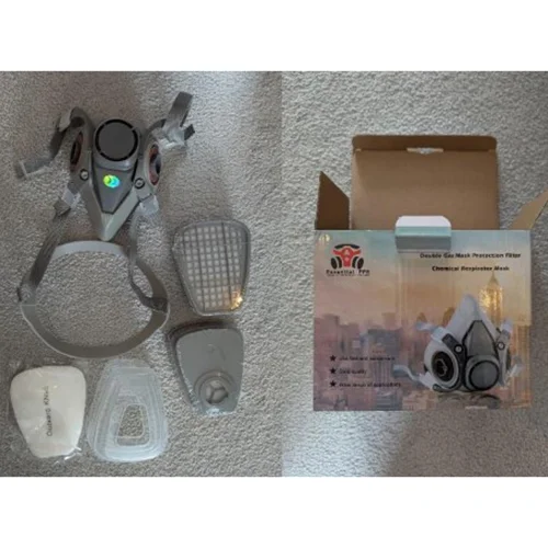 Essential PPE — Double Gas Mask Protection Filter Chemical Respirator Mask