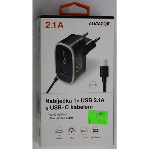 ALIGATOR — USB 2.1A & USB-C travel charger
