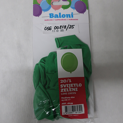 Baloni — 20/1 svijetlo zeleni