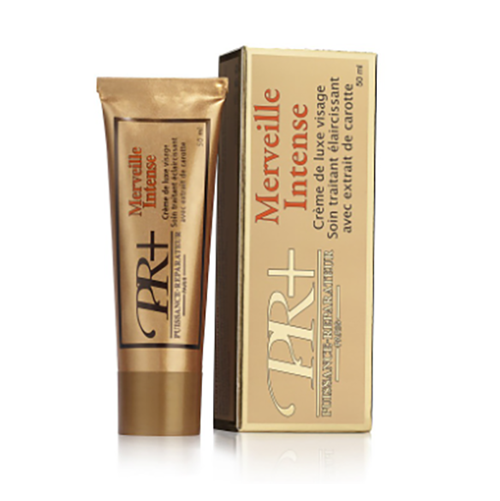 PR+ — Merveille intense, crème de luxe visage, soin traitant éclaicissant, avec extrait de carotte