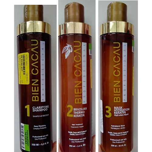 BIEN CACAU — 1 Clarifying Shampoo, 2 Brazilian Thermo Keratin, 3 Mask Hydration Keratin