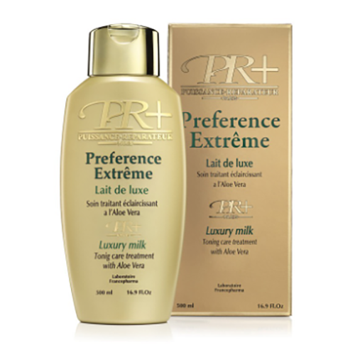 PR+ — Préférence extrême, lait de luxe, soin traitant éclaircissant à l'aloe vera