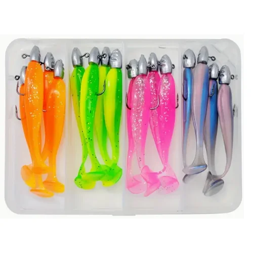 16pcs Soft Fishing Lures Set with Lead Weights