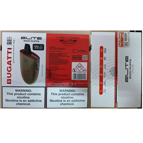 AROMA KING 9000 — disposable electronic cigarette BUGATTI powered by ELITE 9000 PUFFS