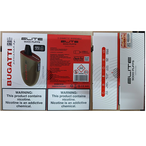 AROMA KING 9000 — disposable electronic cigarette BUGATTI powered by ELITE 9000 PUFFS