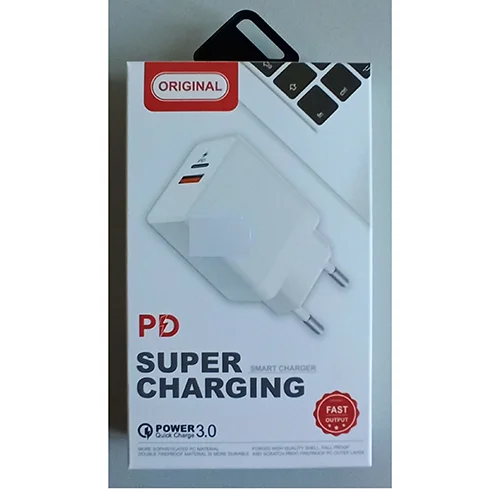 ORIGINAL — SMART CHARGER (on the box), PD quick charger 20W (on the product)