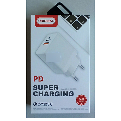 ORIGINAL — SMART CHARGER (on the box), PD quick charger 20W (on the product)