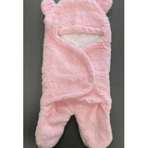 Pink Hooded Teddy Bear Baby Sleeping Bag