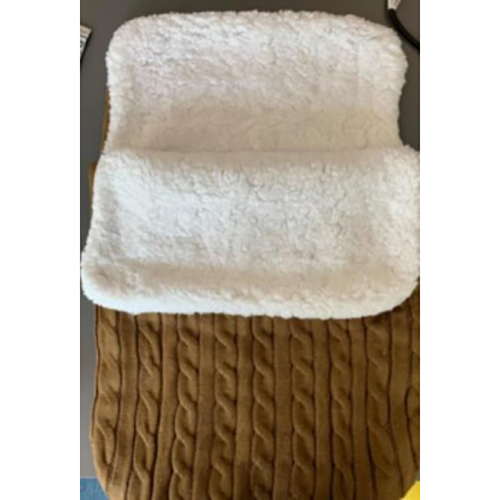 Brown and White Cable Knit Baby Sleeping Bag