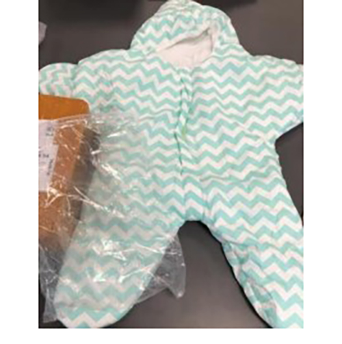 Newborn Green and White Zigzag Sleeping Bag