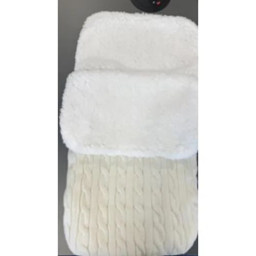 White Newborn Knitted Sleeping Bag with Fleece Lining