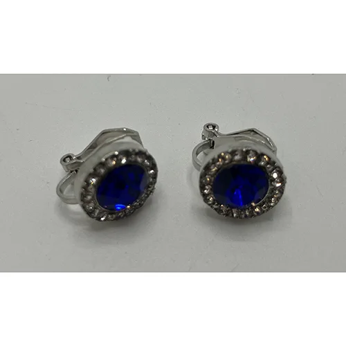 Blingit — Earrings, blue/silver, rhinestones