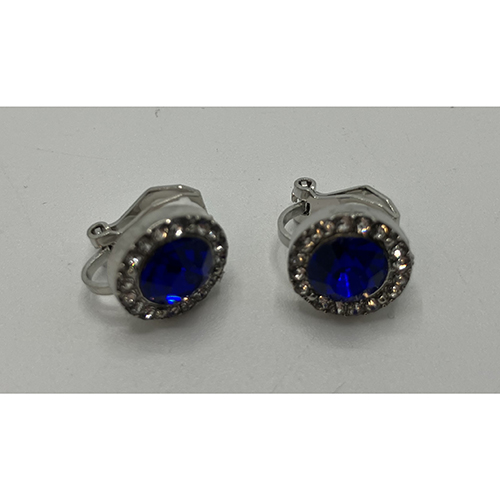 Blingit — Earrings, blue/silver, rhinestones