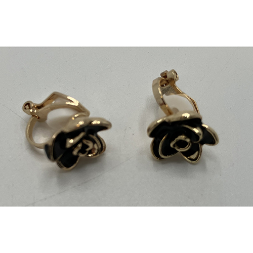 Blingit — Earrings, rose, black/gold