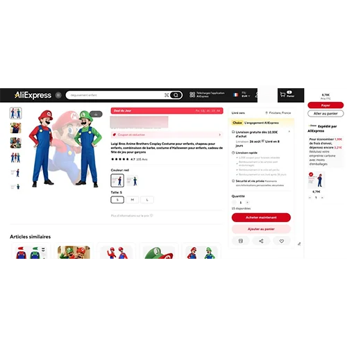 Luigi Bros Anime Brothers Cosplay Costume pour enfants, chapeau pour enfants, combinaison de barbe